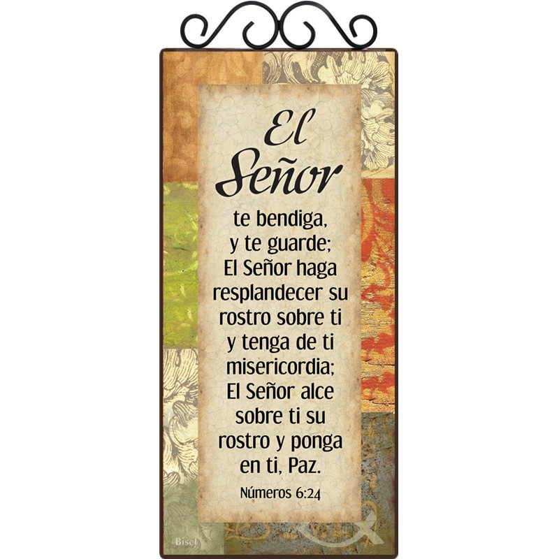 Plaqueta Con Forja Texto Números 6:24