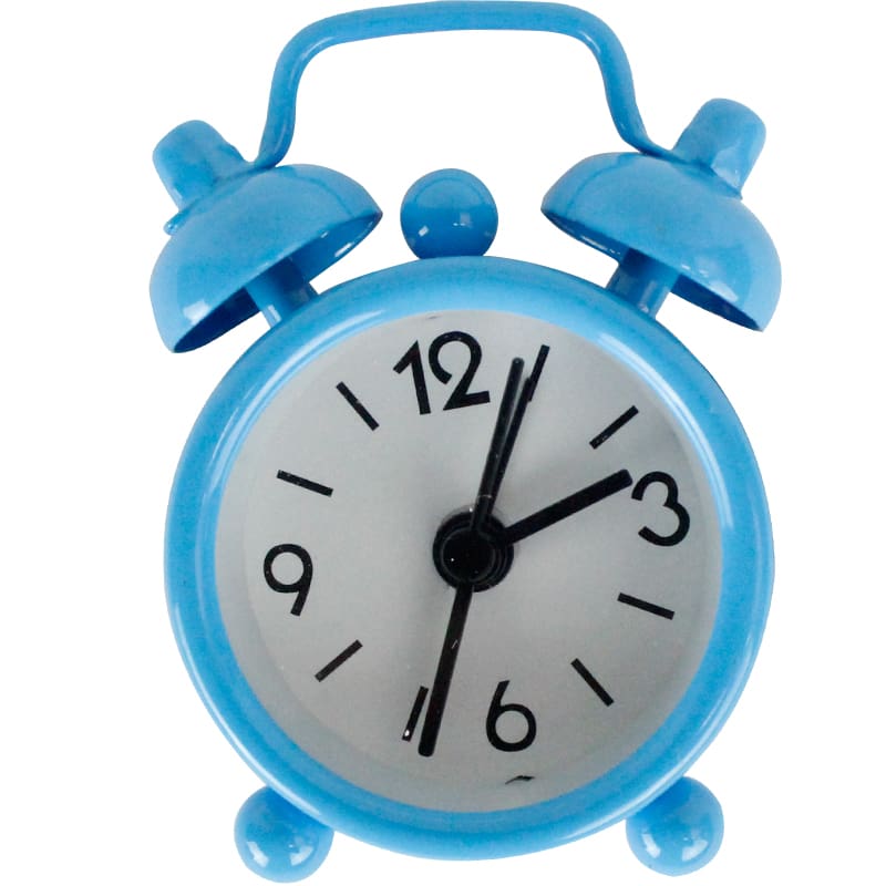 Mini Reloj Con Alarma Color Celeste Texto: Ni antes, ni después...