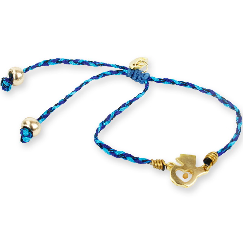 Pulsera Mapa De Guatemala Con Semilla De Mostaza Color: Azul
