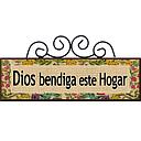 Plaqueta Con Forja Texto Dios Bendiga Este Hogar.