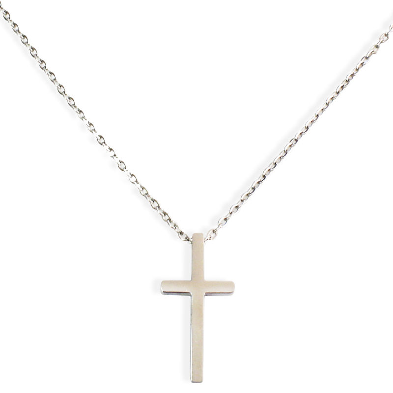 Cadena De Color Plata Diseño De Cruz