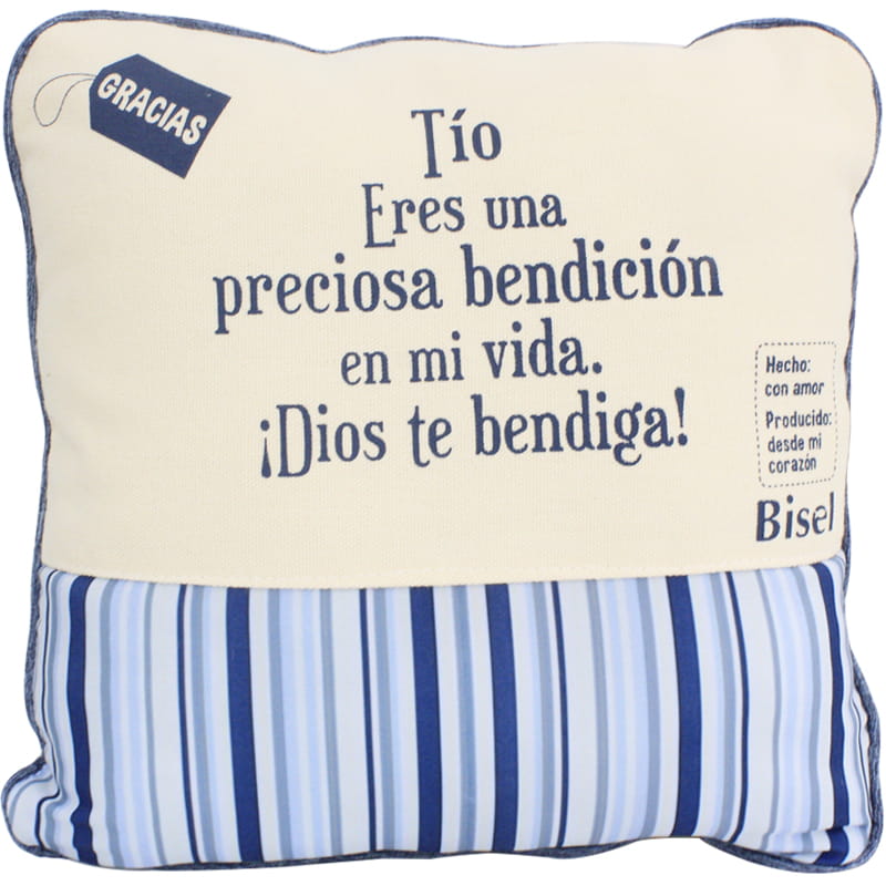 Cojín Texto: Tío Eres Una Preciosa Bendición En Mi Vida.