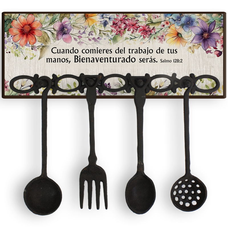 Colgador Con Utencilios De Cocina, Salmo 128:2