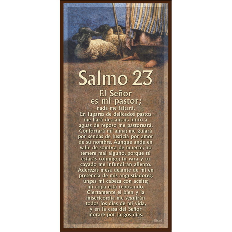 Plaqueta Texto: Salmo 23 El Señor Es Mi Pastor. Sandalias.
