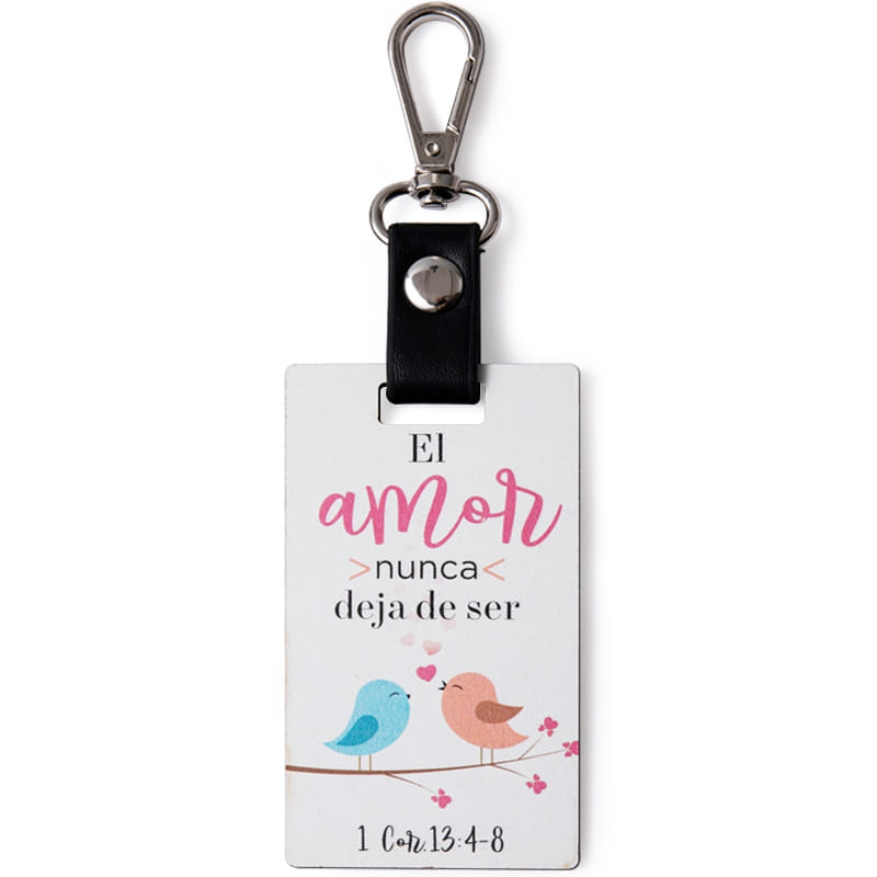 Llavero De Madera El Amor Nunca Deja De Ser