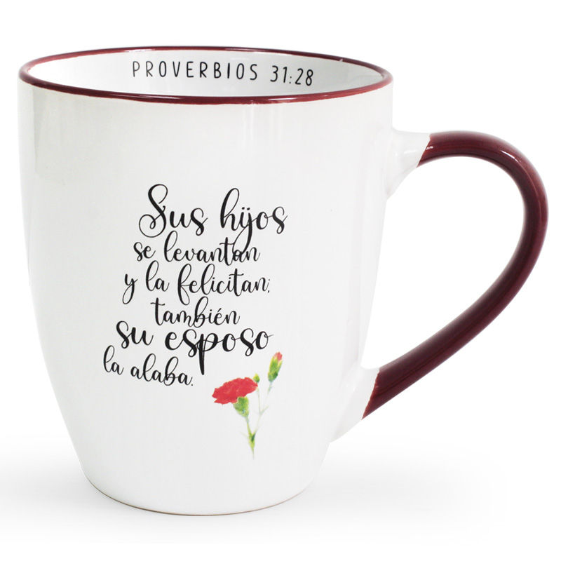 Taza 16 OZ. Colección Excelencia "Sus hijos se levantan" Prov. 31:28