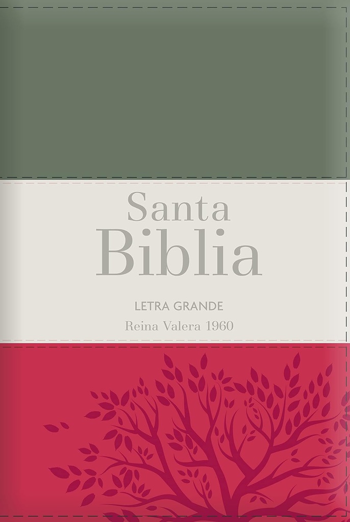 Biblia RVR 1960 Letra Grande Gris,Crema, Y Rojo Con  Indice