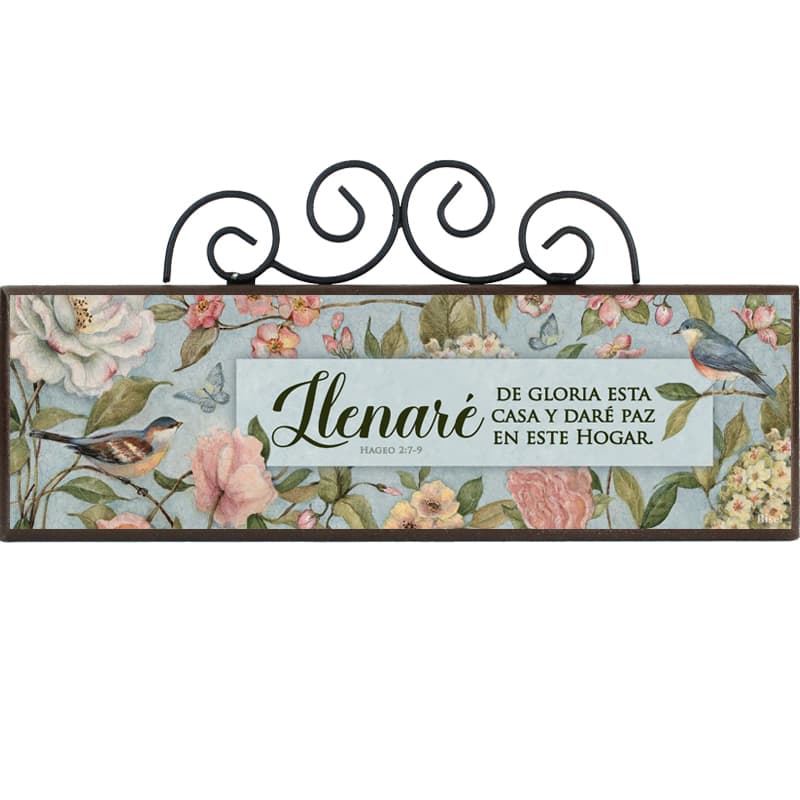 Plaqueta Con Forja Texto: Hageo 2:7-9 Llenaré De Gloria..