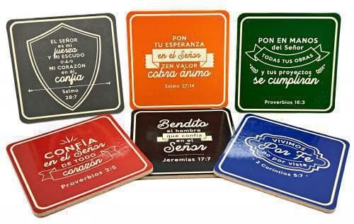 Paquete De 6 Posa vasos Diseño Vintage Con Diferentes Versículos