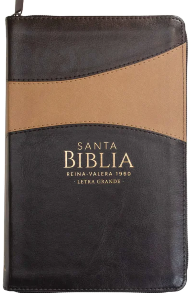 Biblia RVR1960 Dúo Tono Café/Café Con Zíper e Índice