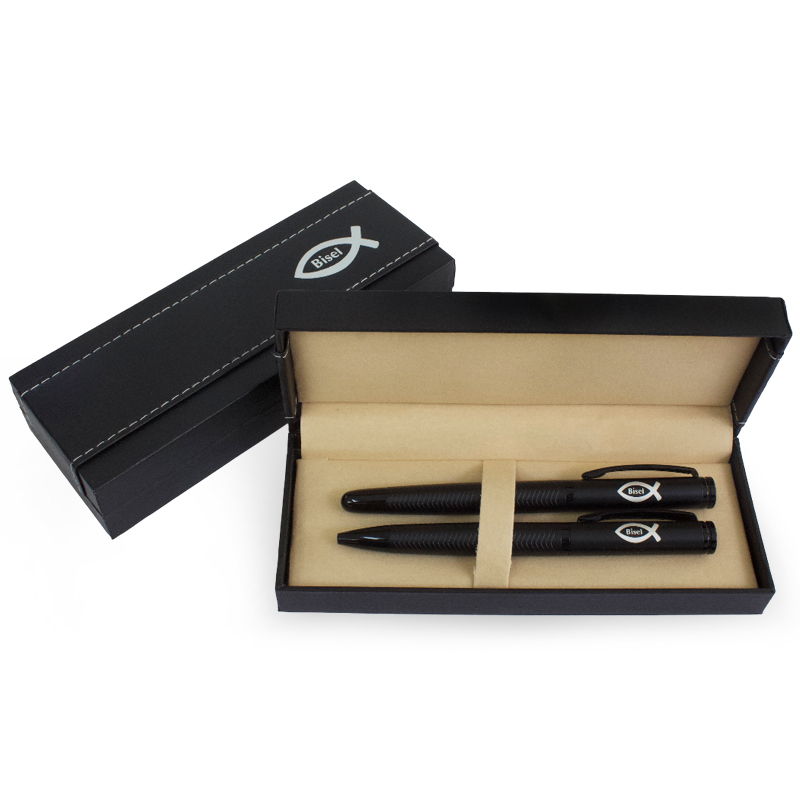 Set De 2 Boligrafos Negro Mate (Incluye Caja Negra)