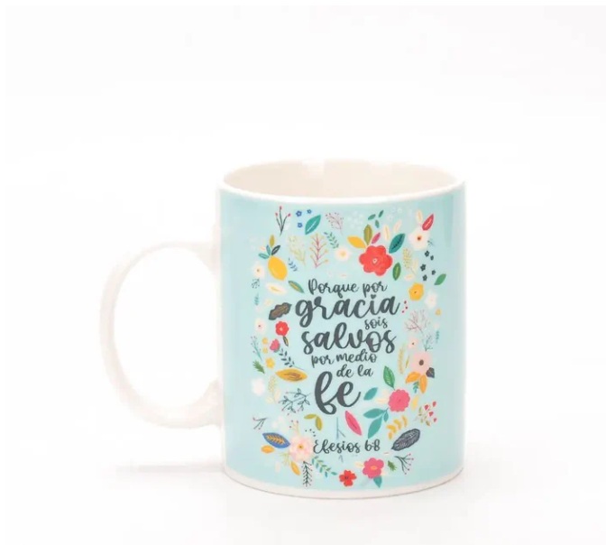 Taza 12 OZ. Colección Ideal "Por Gracia Sois Salvos"