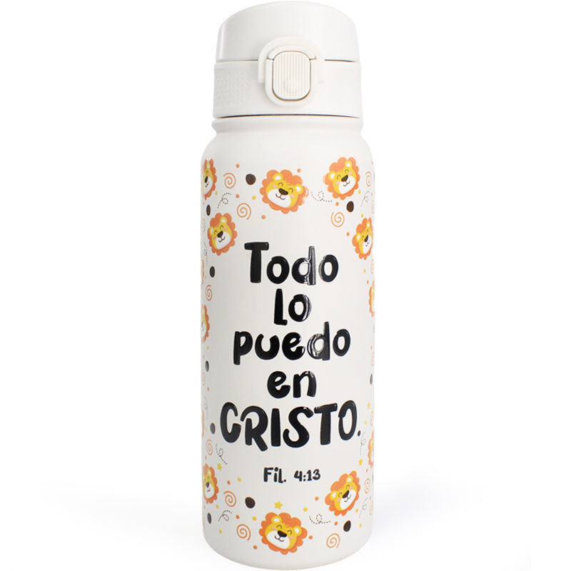 Termo 500ml 3D Todo Lo Puedo En Cristo