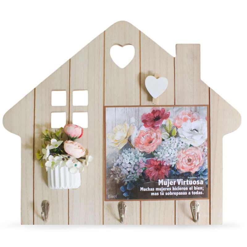 Porta Llaves En Forma De Casita Texto: Proverbios 31:29 Mujer Virtuosa