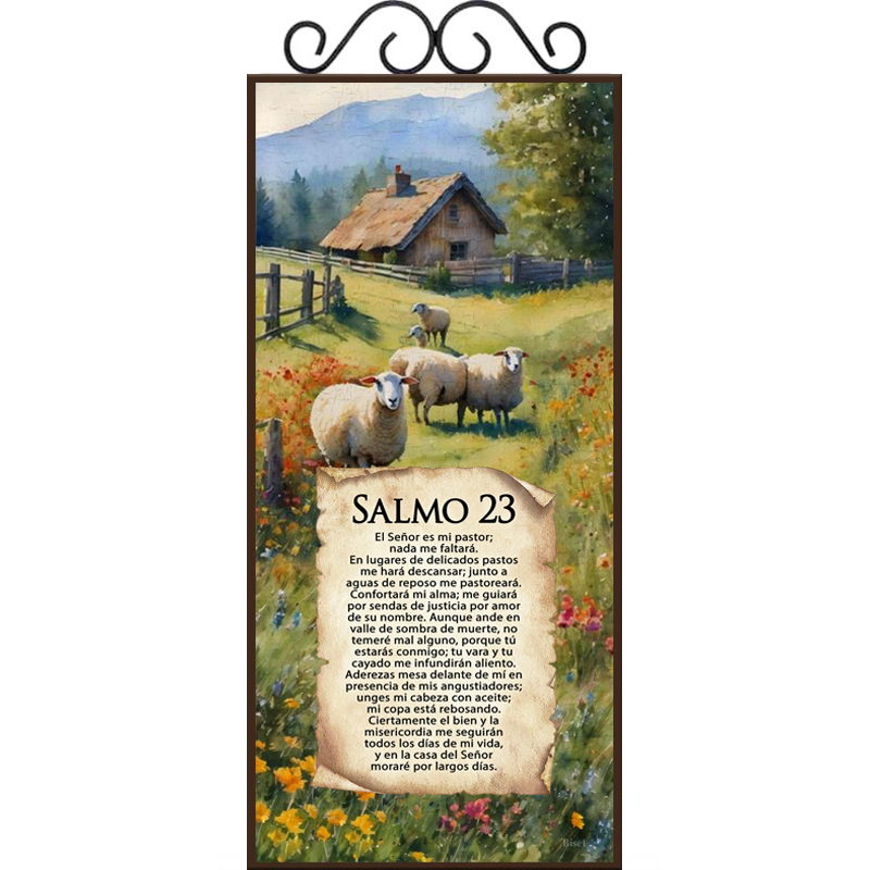 Plaqueta Con Forja, Texto: Salmo 23