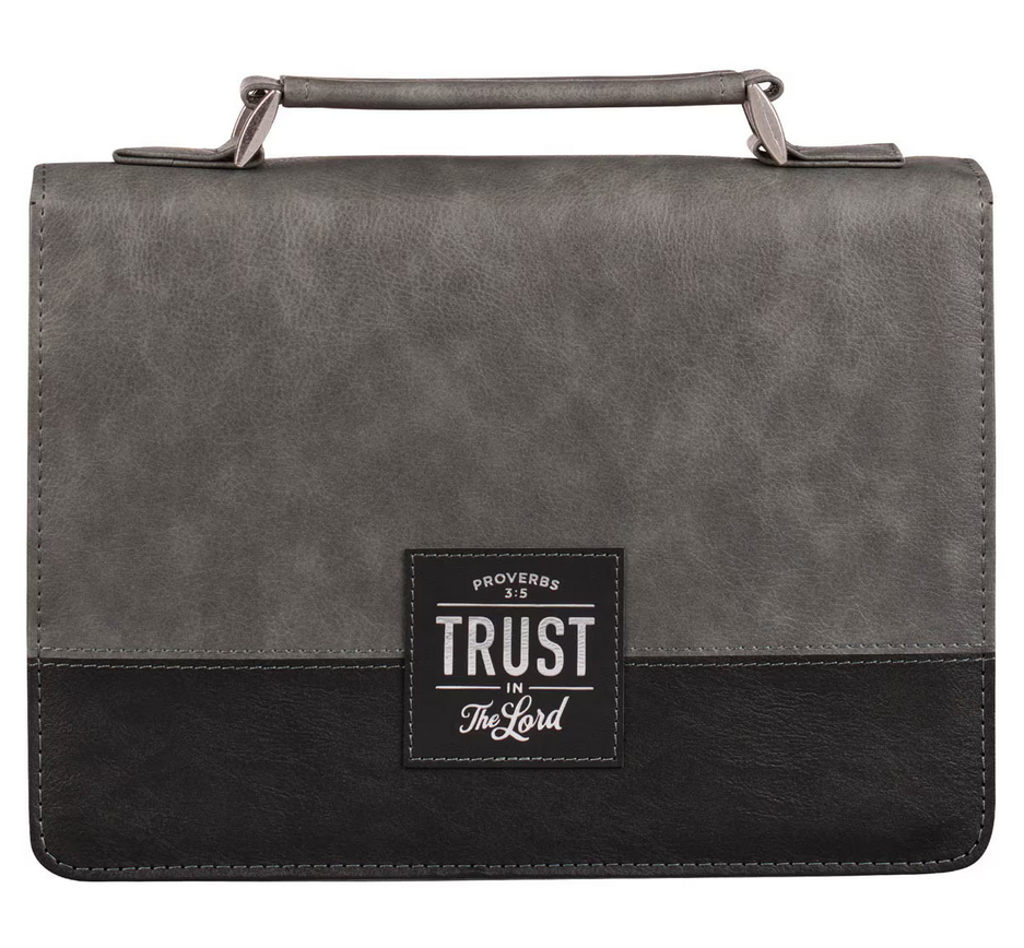 Porta Biblia Talla  L  Color Gris  Proverbios 3:5
