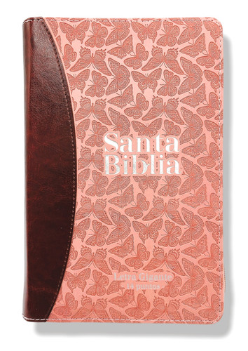 Biblia RVR 1960 Tamaño Grande Letra Súper Gigante Con Cierre e Índice Rosado/Café