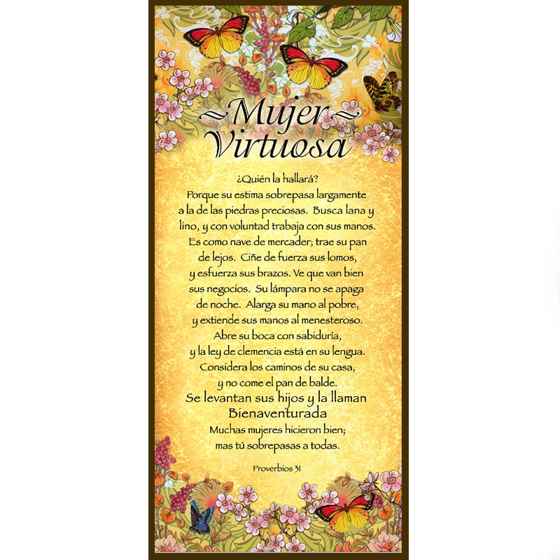 Plaqueta Mujer Virtuosa, Texto Proverbios 31