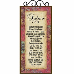 [DECOR-1100B] Plaqueta Con Forja Texto Salmo 128