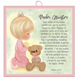 [DECOR-1016C] Plaqueta Preciosos Momentos Para Niña  Padre Nuestro  Mateo 6:9-13