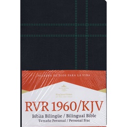 [LBSH-8043] Biblia Bilingüe RVR 1960/KJV Imitación piel Color Negro, tamaño personal