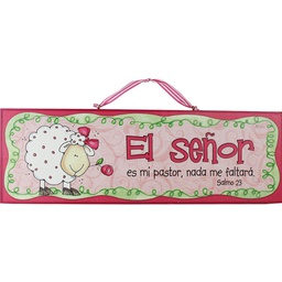 [DECOR-1080A] Plaqueta Color: Fucsia Texto: El Señor es Mi Pastor. Salmo 23