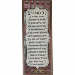 [DECOR-1155B] Plaqueta Color Café Texto: Salmo 91