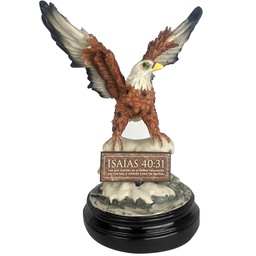 [RESINA-BS041A] Aguila En Bulto Tamaño: Pequeña Texto: Isaías 40:31