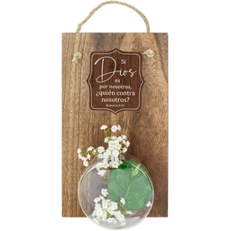 [WOOD-BS225B] Plaqueta Colgante Texto: Romanos 8:31