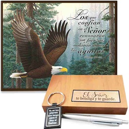 [COMBO-1027] Combo Plaqueta Para Escritorio Isaias 40:31 + Estuche de Boligrafo y Llavero