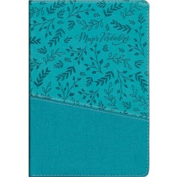 [LEP-7109] Biblia Devocional Mujer Verdadera Color Aqua Imitación Piel RVR 1960