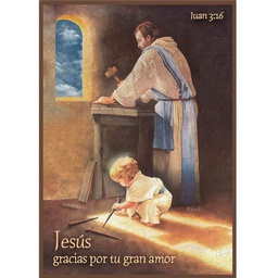 [DECOR-1203] Plaqueta Diseño: Jesús Gracias Por Tu Gran Amor Texto Juan 3:16