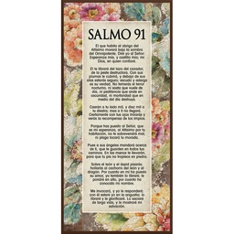 [DECOR-1011E] Plaqueta Salmo 91 Diseño De Flores