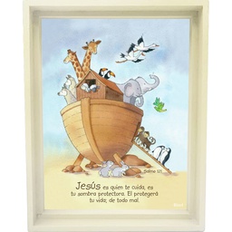 [DECOR-1124] Encajuelado Diseño Arca De Noé Texto: Salmo 121
