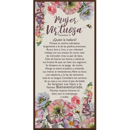 [DECOR-1192E] Plaqueta Mujer Virtuosa, Texto  Proverbios 31:10