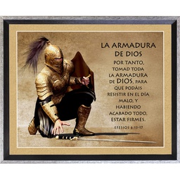 [DELTA-1000B] Cuadro Con Marco Color Humo Texto "La Armadura de Dios"