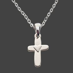 [EPIC-1015I1] Cadena Con Dije De Cruz Con Corazón