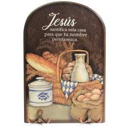 [DECOR-1036H] Plaqueta Colgante Media Luna Diseño Pan Con Pichel