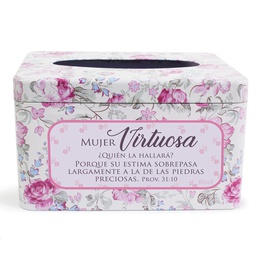 [MET-BS23035E] Cajita De Kleenex + Kleenex Adicional, Proverbios 31 Mujer Virtuosa.
