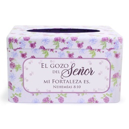 [MET-BS23033G] Cajita De Kleenex + Kleenex Adicional, Nehemías 8:10 El Gozo Del Señor.