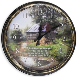 [WATCH-BS058L] Reloj De Pared Diseño De Casita, Eclesiastés 3:1