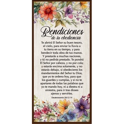 [DECOR-1243G] Plaqueta Texto: Deuteronomio 28:12-14 Bendiciones De La Obediencia.