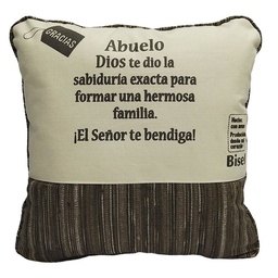 [JESHUA-1059F] Cojín Abuelo Diseño: Café Oscuro Con Rayas, Dios Te Dio La Sabiduría.