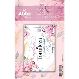 [ABBA-1034] Espejito Compacto De Cuero Fortaleza Y Dignidad