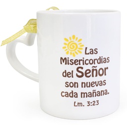 [CERTI-BS110I] Taza Color Blanco Texto: Las Misericordias De Dios  Lm. 3:23