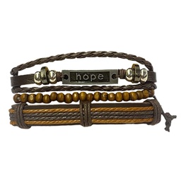 [BEST-1000E] Pulsera De Cuero (Hope Café)