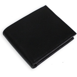 [LEAT-1003] Billetera De Cuero Negro Para Niños (Bifoliar)