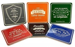 [ABBA-1166] Paquete De 6 Posa vasos Diseño Vintage Con Diferentes Versículos