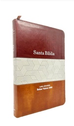 [ABBA-1201] RVR1960 Letra Grande Tricolor Marrón/Beige/Café Con Zíper e índice