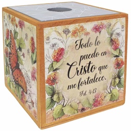 [GANZ-1011C] Porta Lápiz De Madera Filipenses 4:13 Todo Lo Puedo En Cristo Que me fortalece